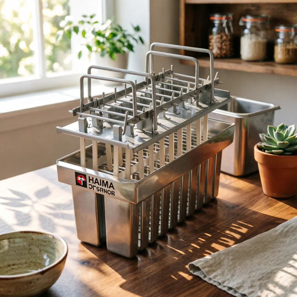 

20-Slot Ice Frozen Treat Mold Welded Stainless Steel Ice Frozen Treat Mold Freezer Tool Matching Lid Sleek Finish