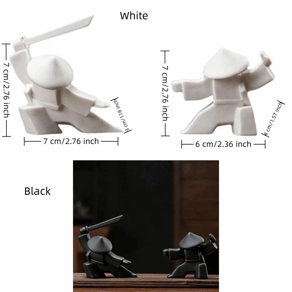 2PCS 3D Printed Samurai Incense Holder Samurai Figurine Plastic Incense Stick Burner Unique Samurai Statue Ornament