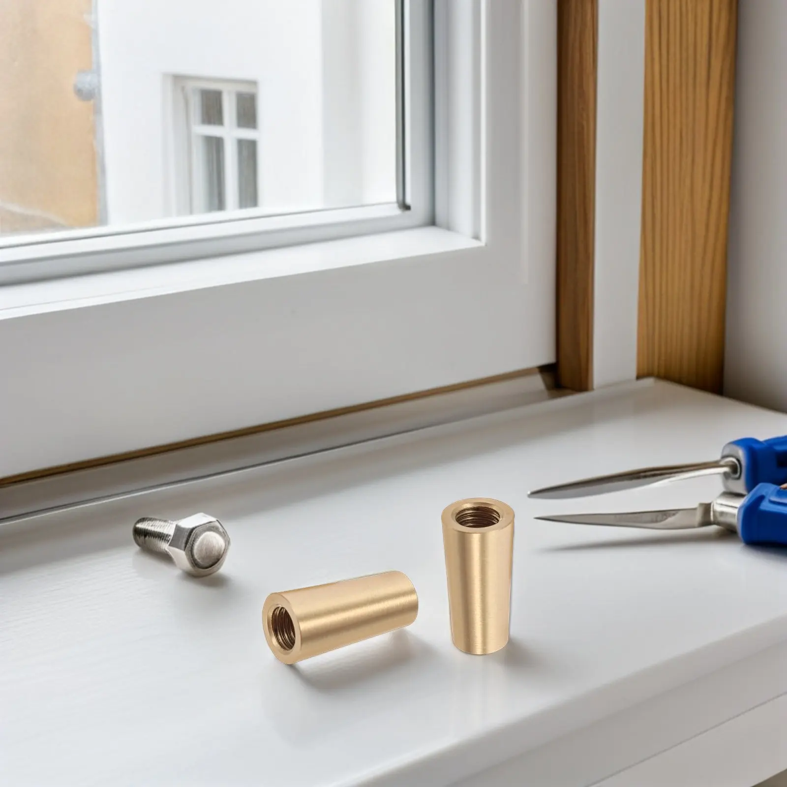 

8 шт. деревянных подставок с латунными ножками, конические ножки в современном минималистичном стиле для шкатулок для украшений, демонстрационных досок, мебели, декоративных оснований