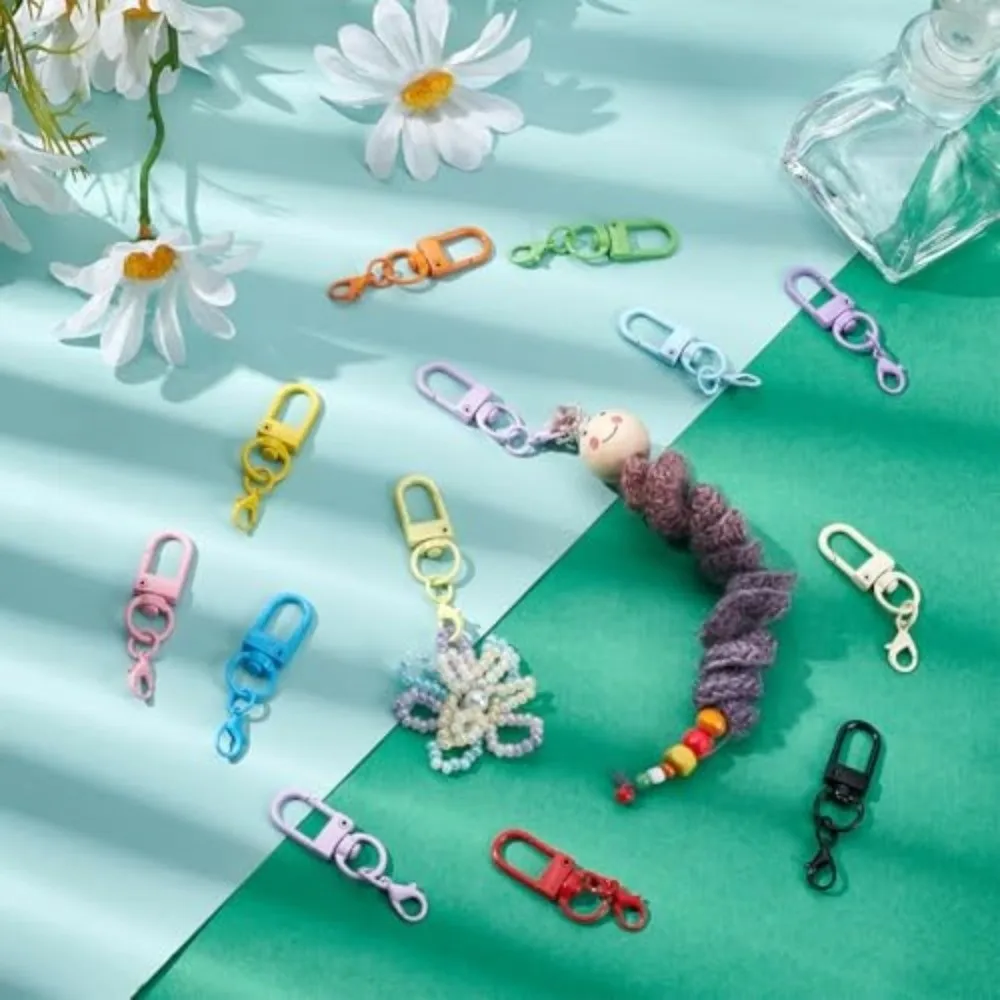 30Pcs Clasp Colorful Swivel Snap Hooks Mini Metal Lobster Claw Clasps Multi-purpose Trigger Buckle Clasps Ewelry Making