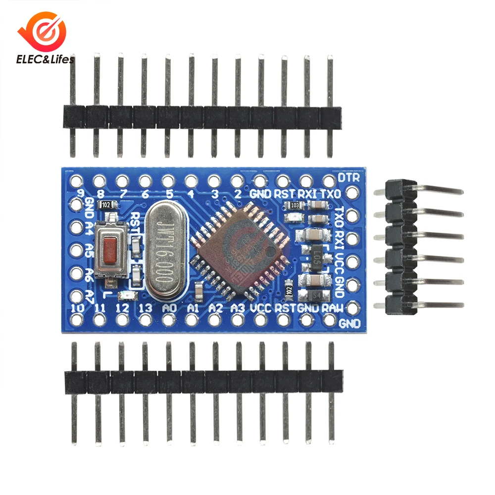 5V Pro Mini Module Atmega168 Microcontrol Development Board Plug-in Crystal Oscillator For Arduino Replace Atmega328 Bootloader