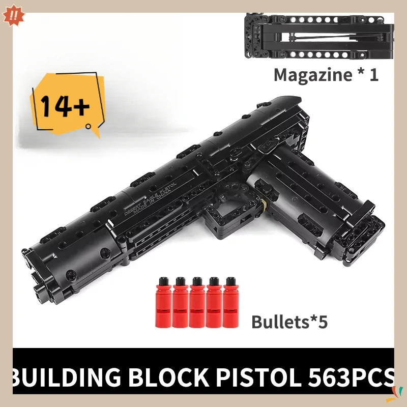 

Mould King 14004 Technical Building Toys The MOC Desert Eagle Building Block Assembly Block Gun Model Set Kids Christmas Gift