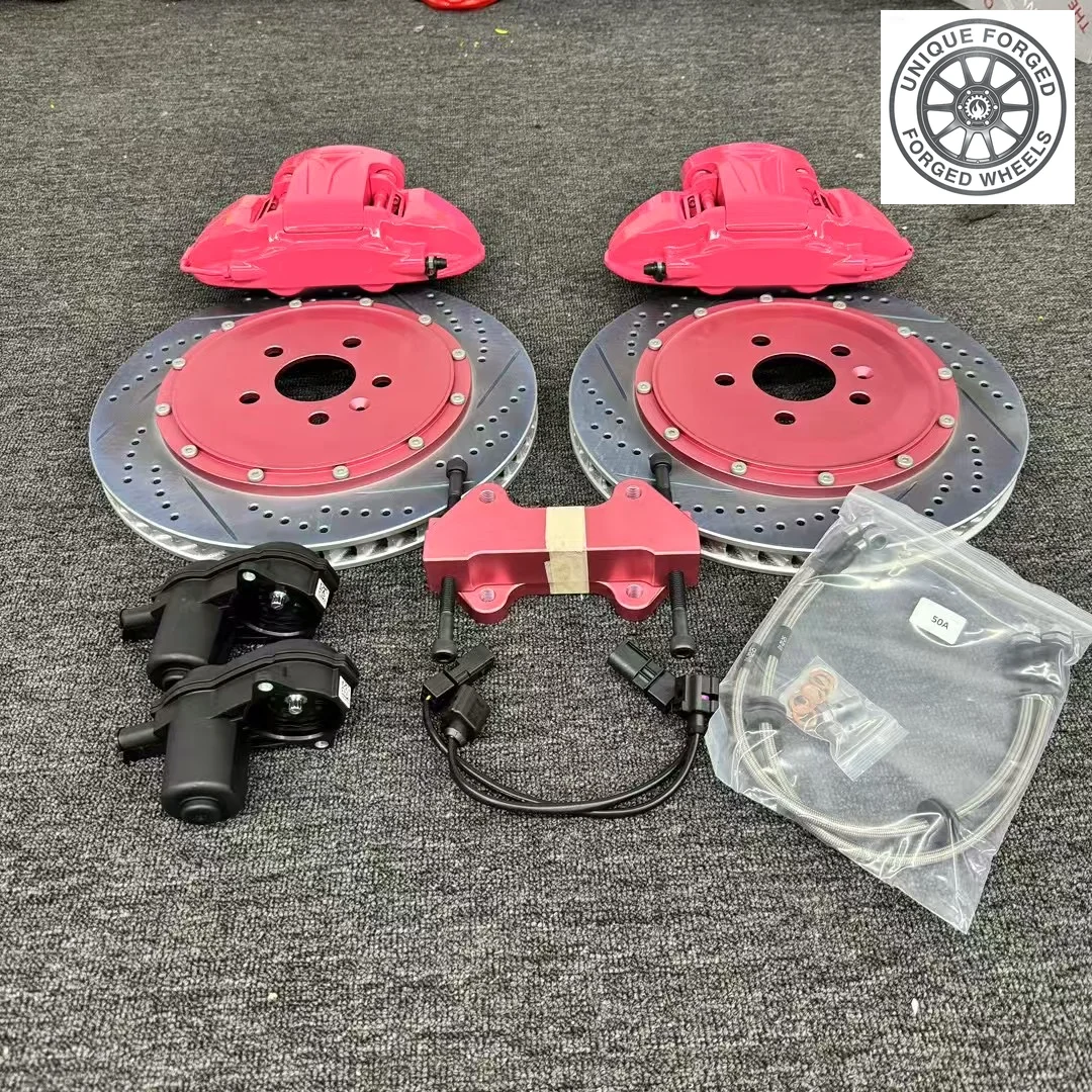 26 Style Upgraded Front 10 Pot Brakes Rear 4 Pot Caliper Electric Parking Brake for Model 3 X S Y Brake Rotor