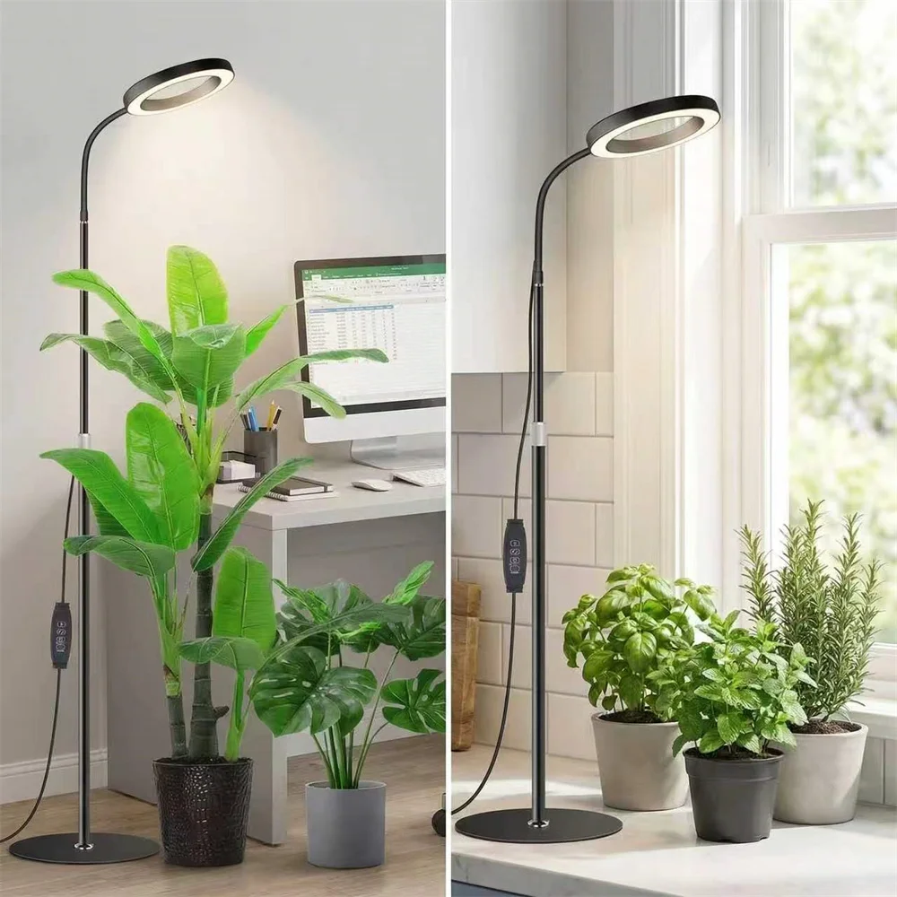 Full Spectrum LED Tall Growing Lights Grow Light for Indoor Plants with Stand 3 Color Modes Standing Floor Plant Lamp with Timer