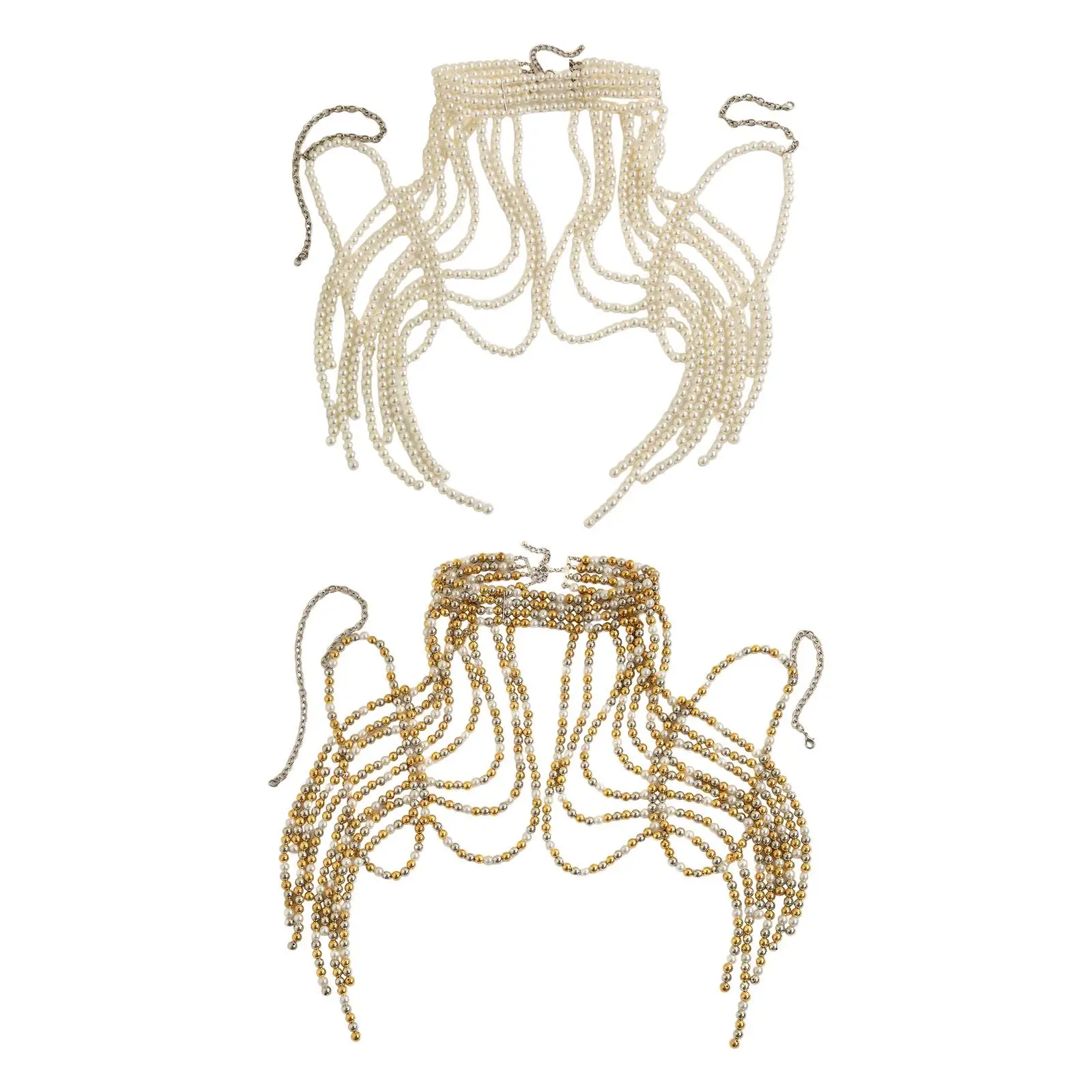 

Beads Body Chain Outfit Costume Back Chain for Beach Cosplay Role Playing Bridal