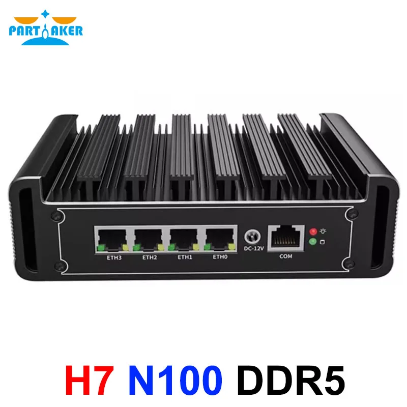 Fanless Soft Router Intel N100 Firewall Mini PC Host 4 x 2.5GbE pfSense MikROS OPNsense VLAN VPN Expandable WiFi 4G Module