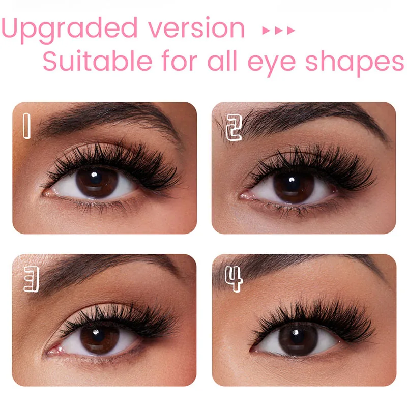 QIUNING Lashes Clusters Kit Cat Eye Lashes Individual Eyelashes with ​​Lash Bond & Seal Full Set Lashes Extension Makeup Tools