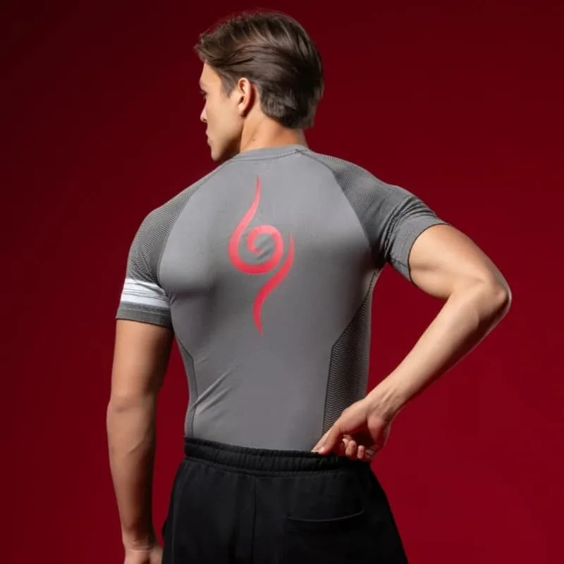 Camiseta de Compresión con Símbolo Rojo de Naruto Anbu 2026 – Camiseta de Entrenamiento de Combate de Manga Corta para Hombre, de Secado Rápido y Transpirable