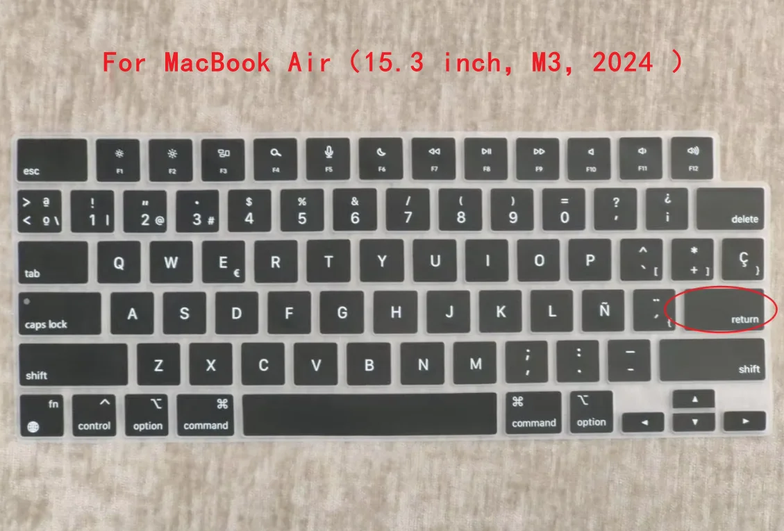 

for MacBook Pro 14 16 inch & Mac Air 13.6/15.3 inch A2918 A3112 A3401 A3403 A2992 Spanish Spain ES laptop Keyboard Cover skin