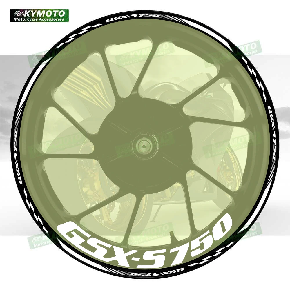 

Для GSX-S750 GSXS750 аксессуары для мотоциклов 17-дюймовые наклейки на передние и задние колеса обтекатель ступицы колеса светоотражающие полосы наклейки
