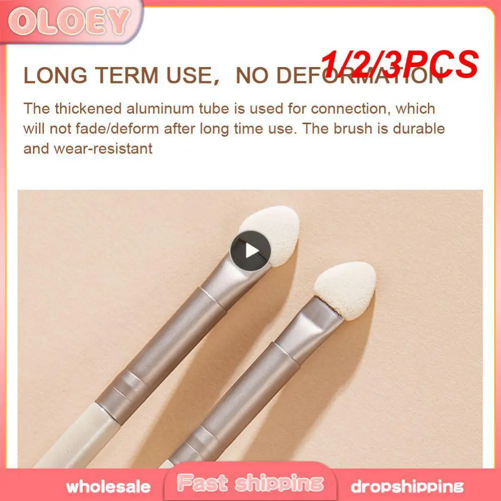 1/2/3PCS Portable Eyeshadow Brush Stick Dual Sided Sponge Nylon Eyeliner Eyebrow Applicator Cosmetic Tool Send Two Replacement