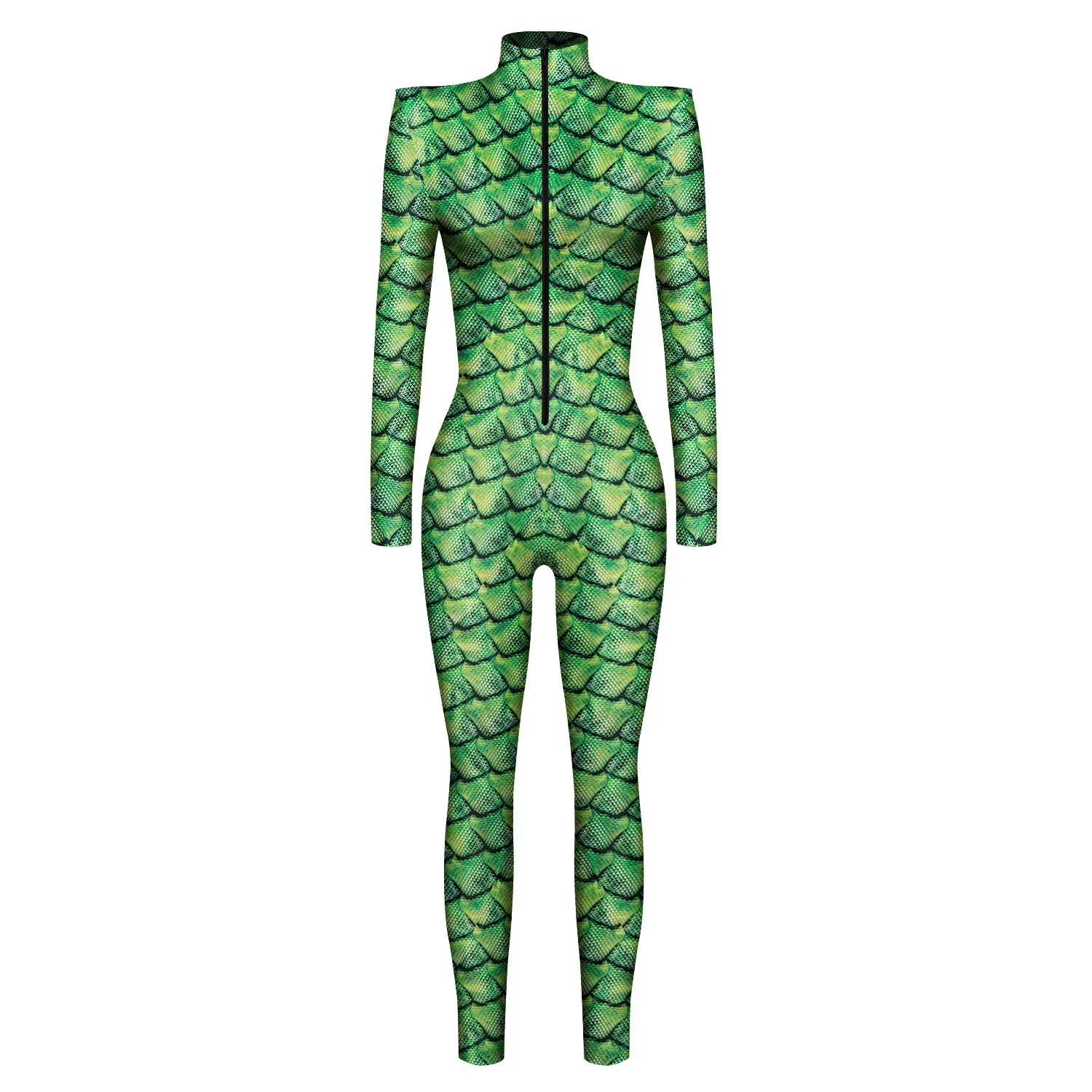Herren Damen Punk Future Roboter Drache Schlange Totenkopf 3D-Druck Bodysuit Erwachsenen-Halloween-Kostüm Party Rollenspiel Schlanker Jumpsuit – Detail 9