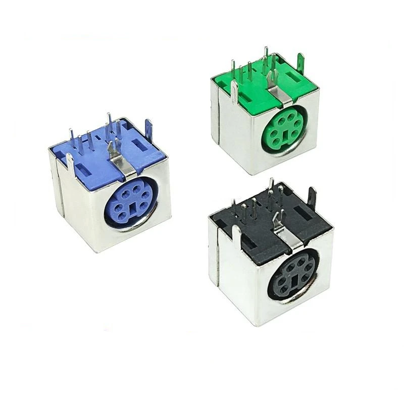 100/50/10Pcs Keyboard Socket PS/2 PS 2 Female Socket Jack Connector on PCB Black/green/purple 6 Pins PS2 Socket