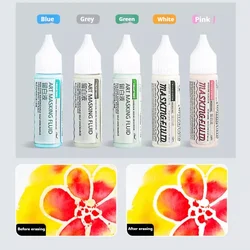 Watercolor Art Masking Fluid Watercolor Media Masking Bottle 75/30/18ml Marker Pen for Watercolor Gouache Painting Art Supplies