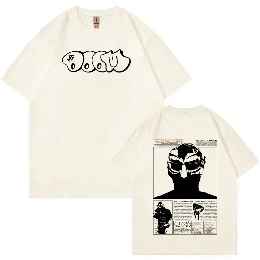 Rapper Mf Doom Graphic T Shirt Madvillainy Metal Music Album T-shirt Men Women Punk Vintage Tshirt Streetwear