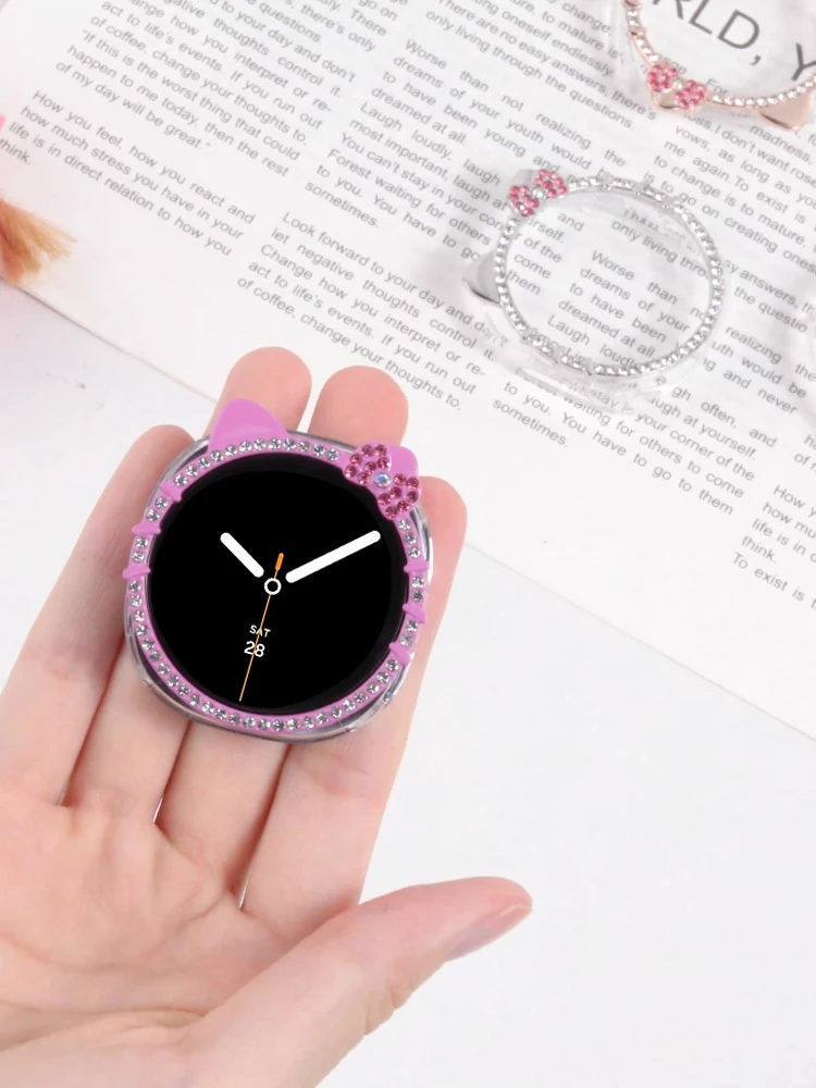 for Samsung Galaxy Watch 8 Case 40mm 44mm Accessories PC Protective Bling Diamond Bumper shell Cover Galaxy watch8 protector
