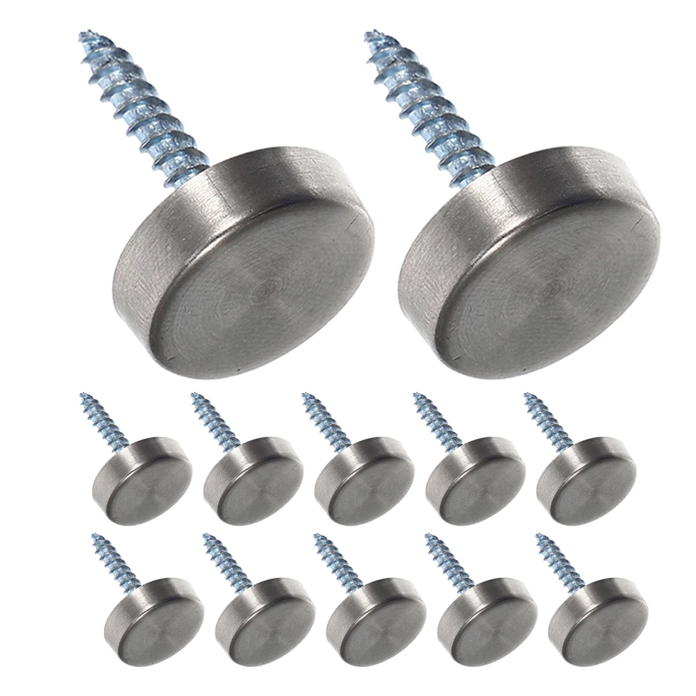 

12pcs Stainless Steel Mirror Nail Cap Thickened Design Decorative Screw Cover Glass Mounting Brackets Ad Nails Picture