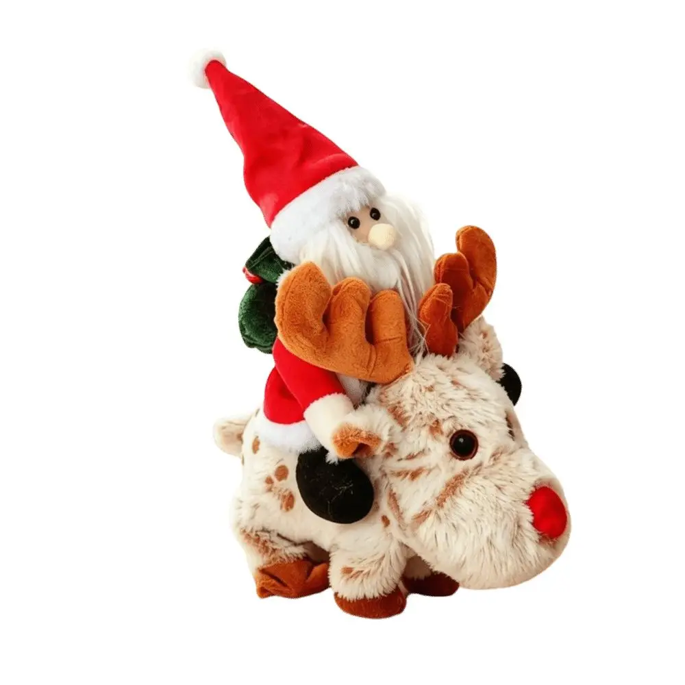 Electric Santa Riding Reindeer Toy Animated Musical Animated Christmas Decoration Window Decor Style Riding Reindeer Design