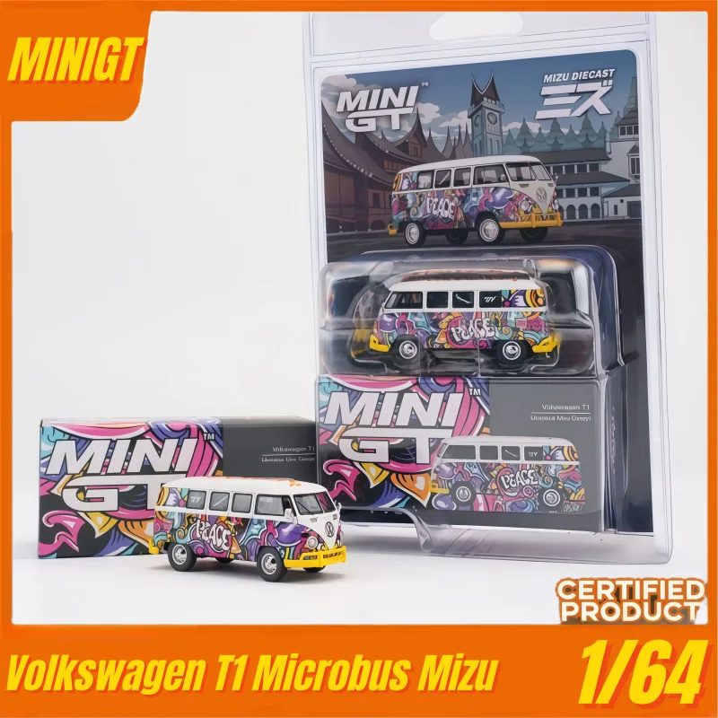 Масштабная модель 1:64, Volkswagen T1 Microbus Mizu, новинка, литая под давлением, высокодетализированная, для взрослых, предмет декора, праздничный подарок