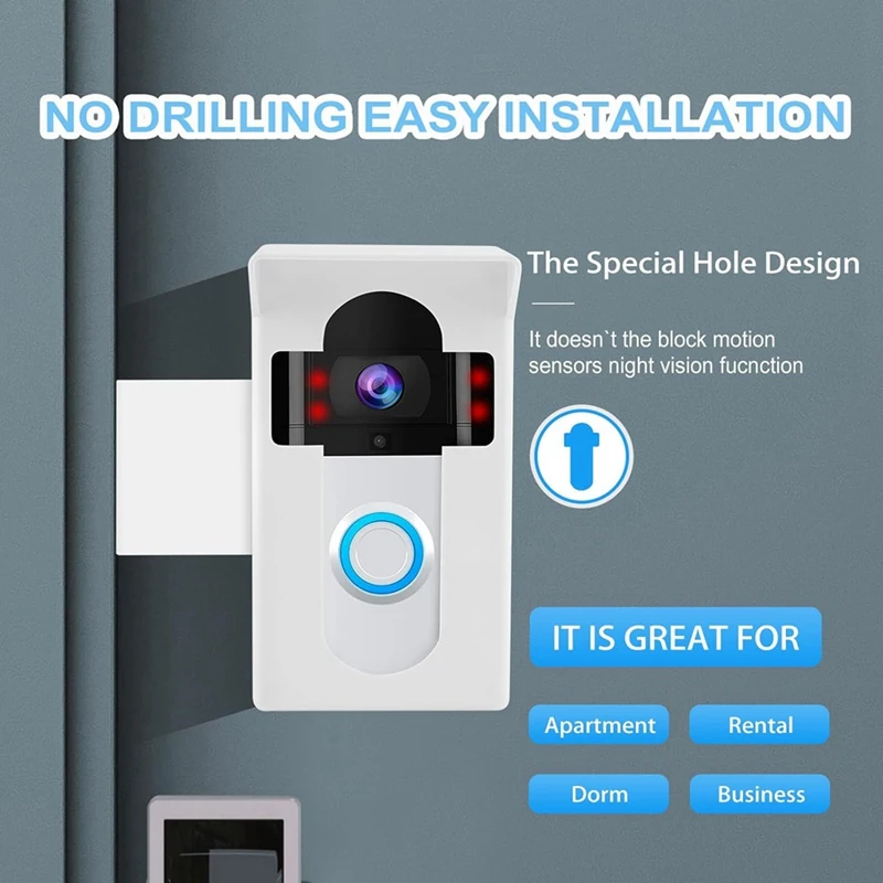 حلقة أجراس الباب حلقة مكافحة سرقة الباب جبل ل Ringdoorbell جبل لا حامل الحفر قوس لإيجارات باب الشقة المنزل