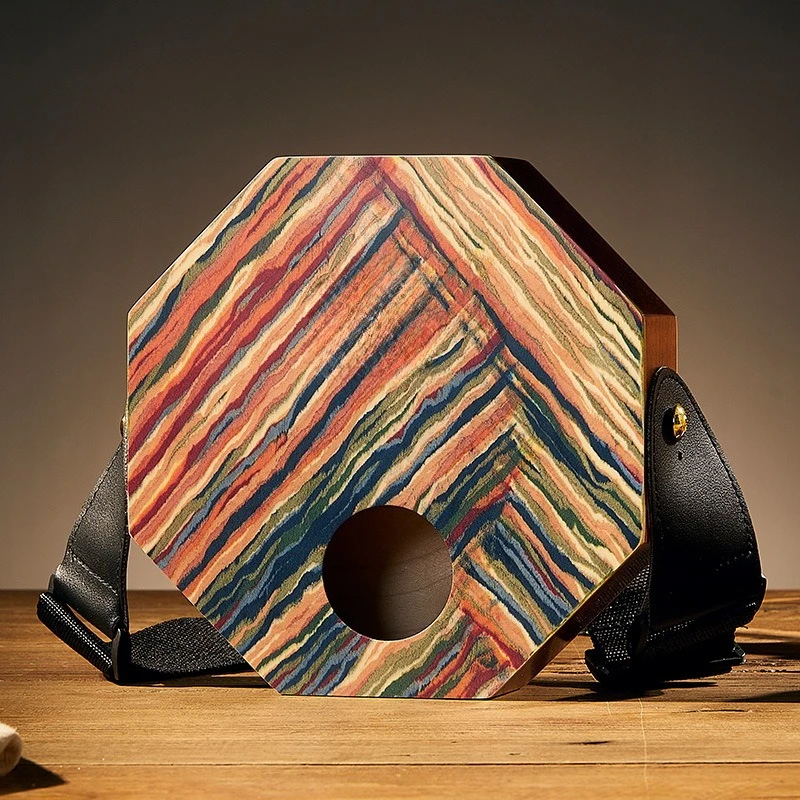 Wooden Cajon Drum Portable Trave Hand Drums Adults Octagonal Box Drum Kids Beginners Performance Practice Drums Double Sided