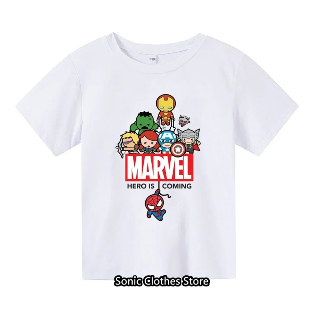 Spider Man Cartoon Boys and Girls 3-14 Year Old Children\'s Printed T-shirt Children\'s Summer Short sleeved Casual T-shirt Top