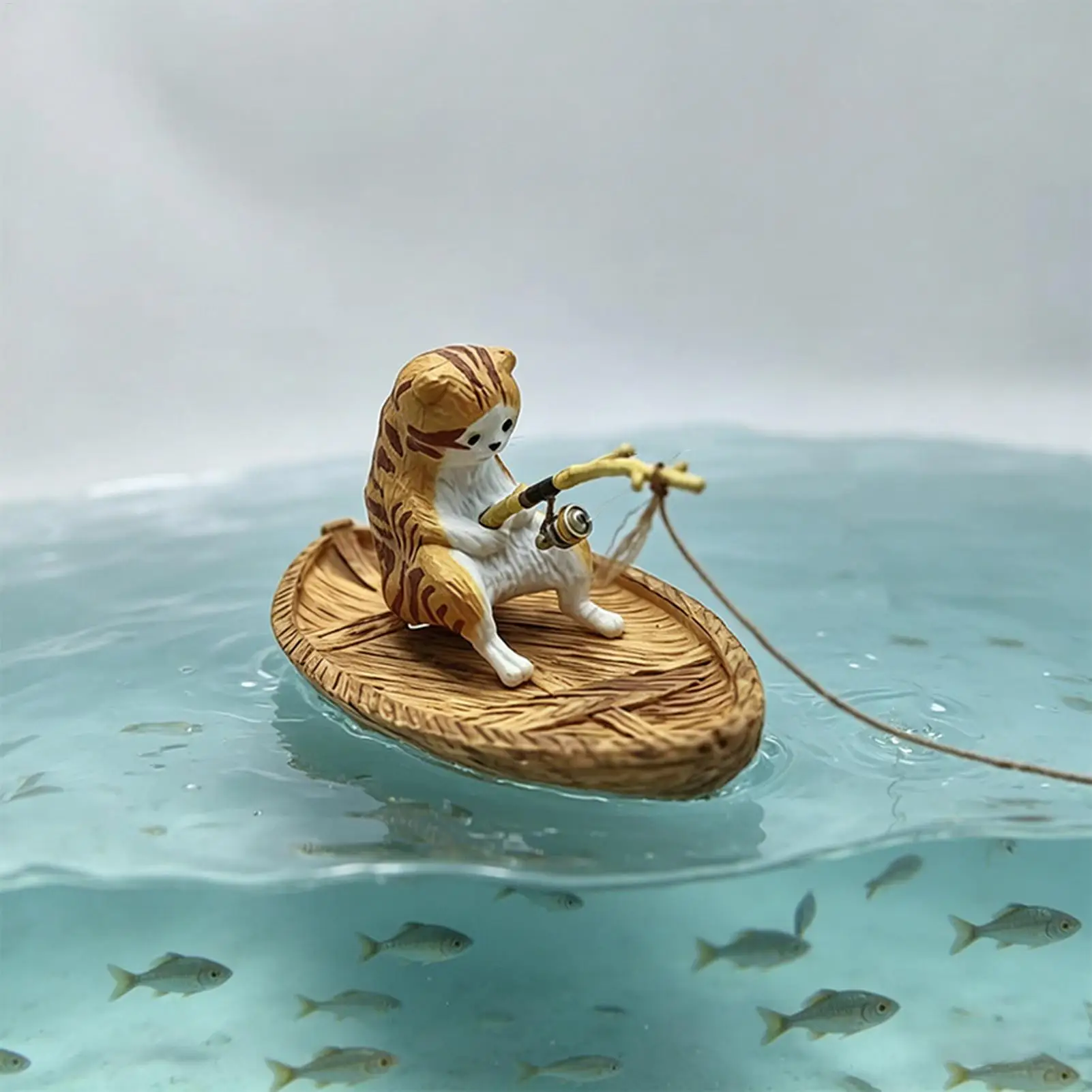Niedliches Kätzchen-Aquarium-Ornament, Schwimmende Hängende Katzen-Dekoration für Fischbecken, Garten, Teich, Zuhause, Büro, Landschaftsgestaltung, Außenbereich – Detail 4
