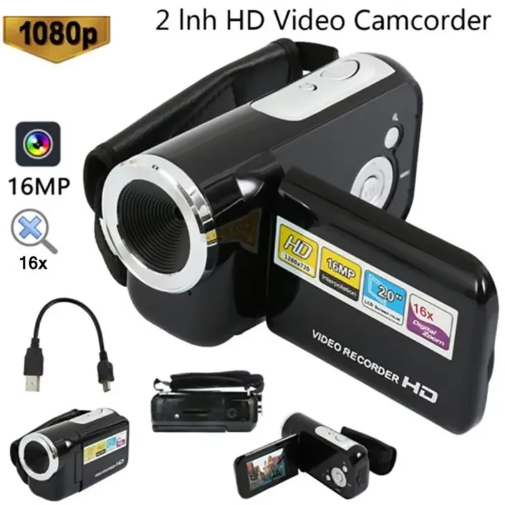 Video Camcorder LCD Screen High Definition Multifunctional Digital Camcorders DV Cameras Kids Beginners Amateurs Gifts