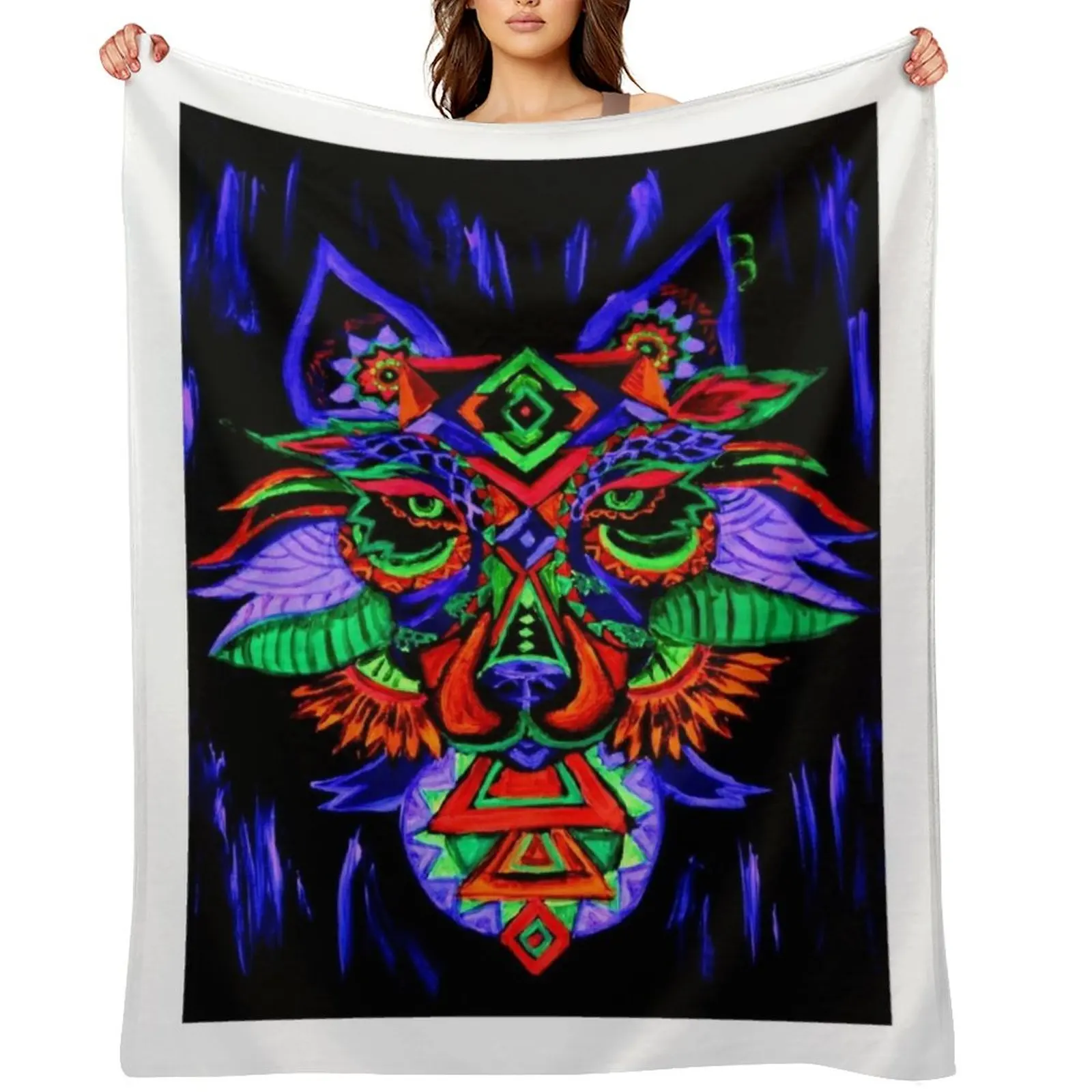 

Goa Wolf Throw Blanket Bed Picnic warm for winter Beach Blankets