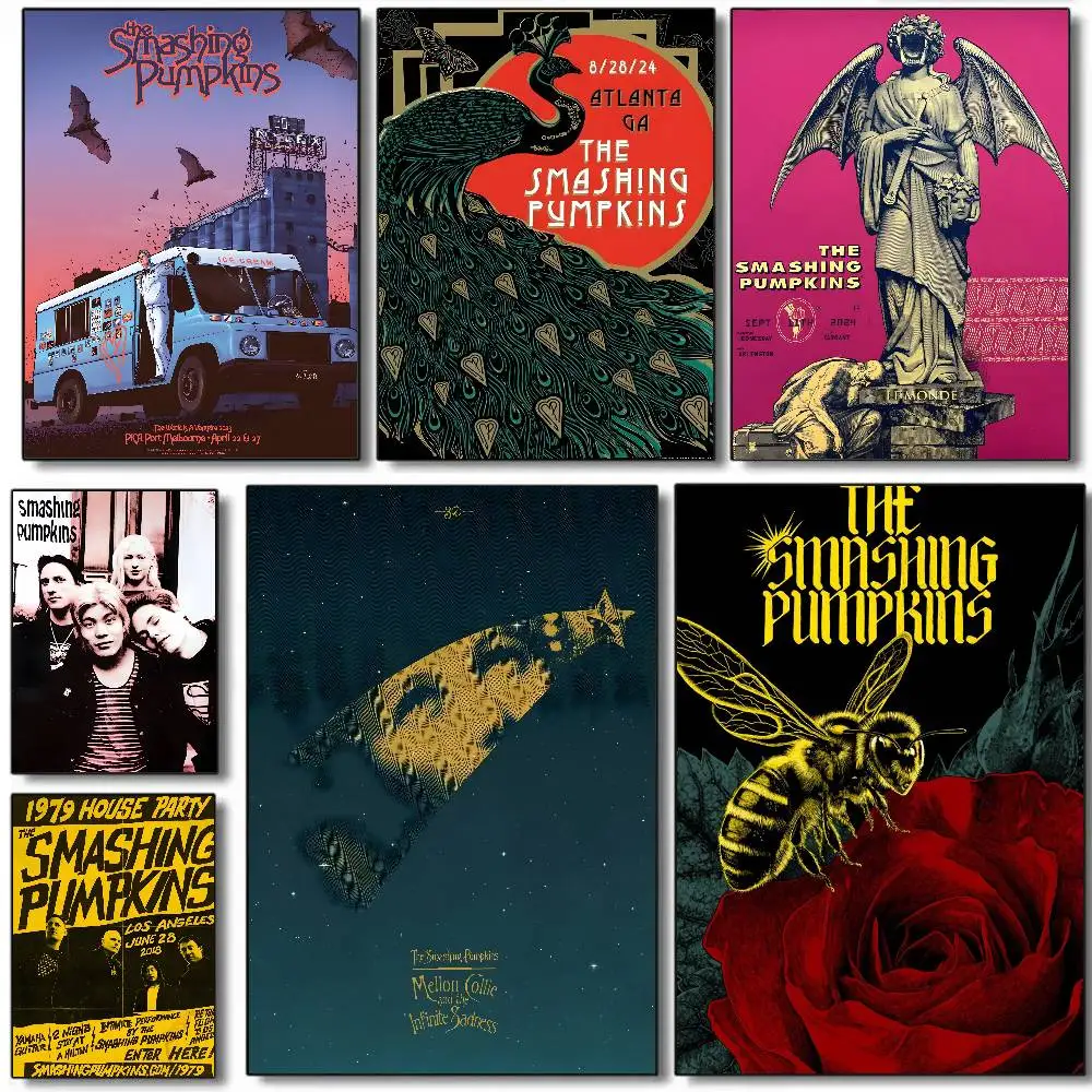 The S-Smashing Pumpkins Poster Art HD Canvas Advanced Aesthetic Printing Paper Wall Art for Living Room Home Decor