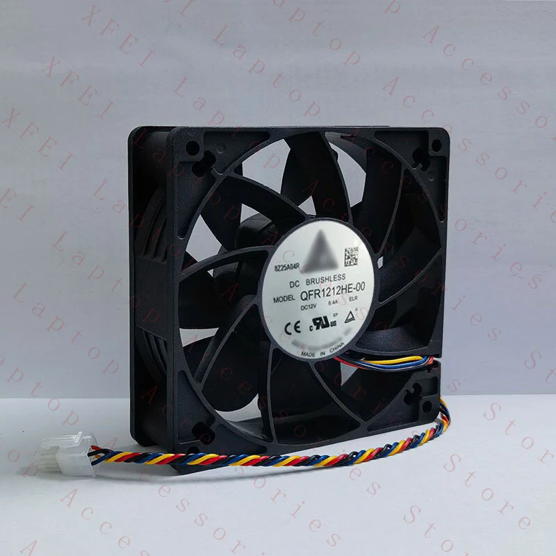 D  QFR1212HE-00  DC 12 volts  6.4 amps  Cooling fan  Temperature control  6-pin #Y