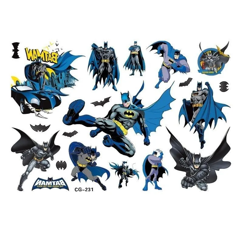 BeastKingdom Batman Cartoon Student Einweg Tattoo Aufkleber Hohe Farbwert Geburtstag Party Lustige Neue Wasser Transfer Aufkleber