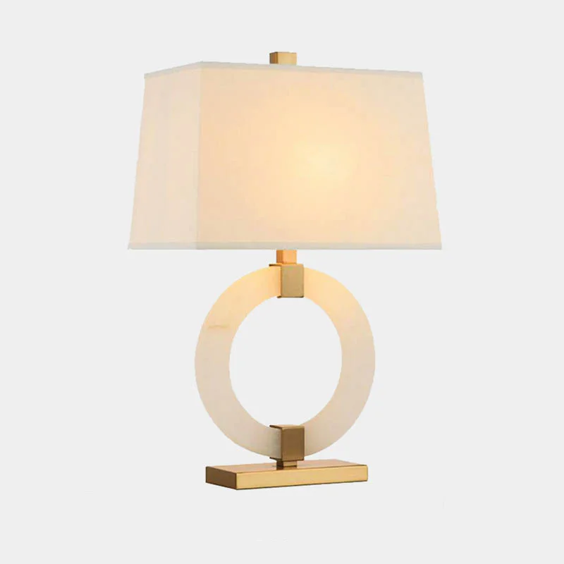 

American LED gold marble table lamp with fabric lustre 2025 designer light dimmable indoor lamp for living room, bedroom