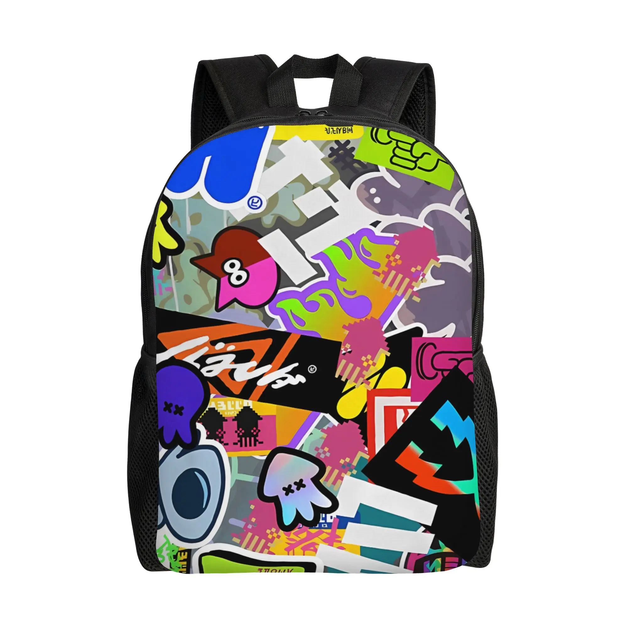 

S-Splatoonn Wahoo World Graffiti Backpack Students Sporty Fashionable mochila Large Capacity Laptop Bag Back To School Season