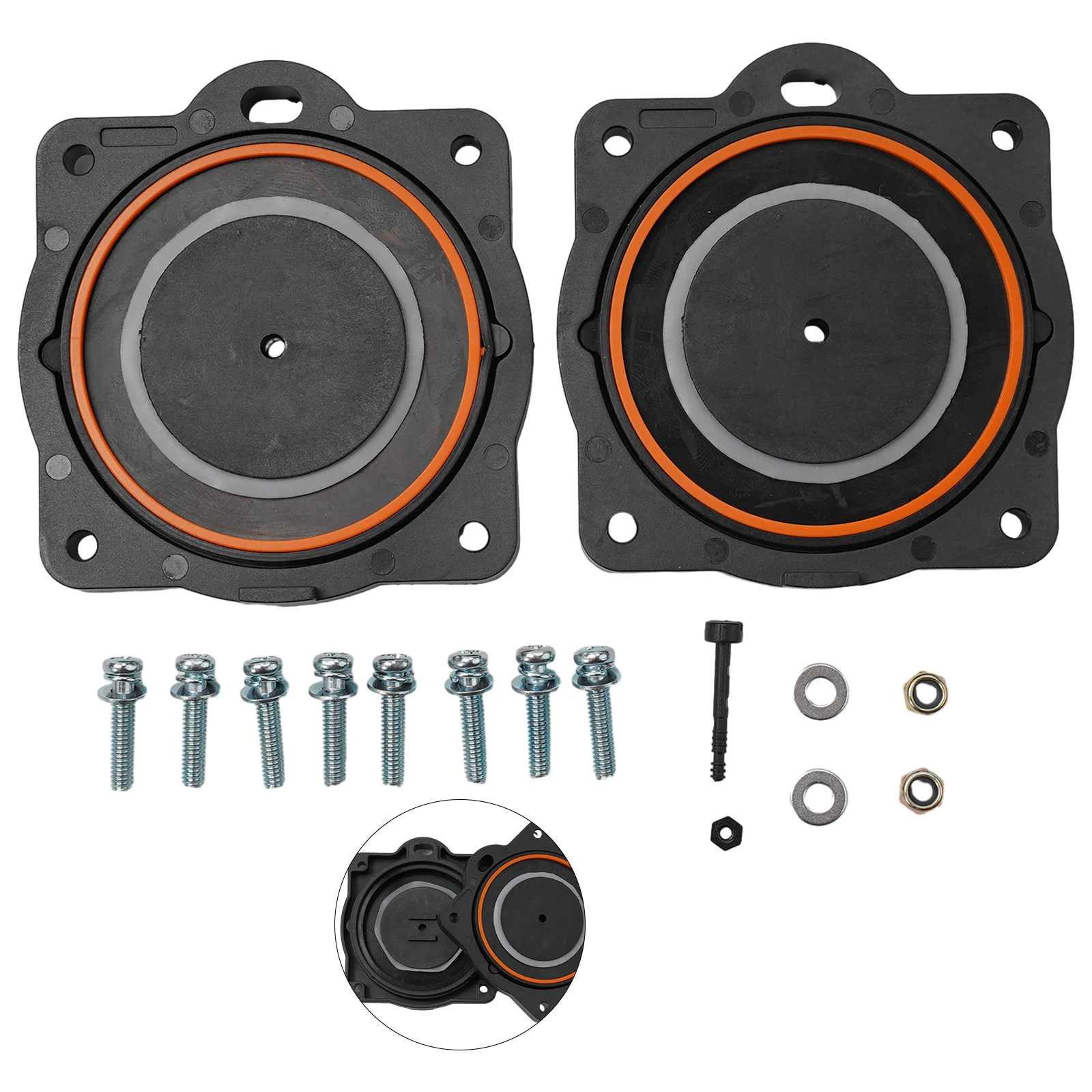 Efficient Air Pump Rebuild Kit For For For For HP80 and HP60 Complete Set with 2 Diaphragms 8 Mounting Screws 6 Accessories