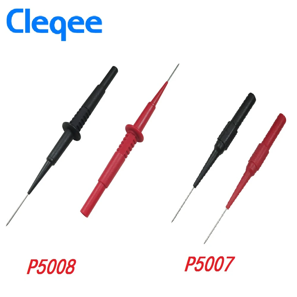 NEW Cleqee P5007 P5008 p5009 2pcs Insulation Piercing Needle Non-destructive Multimeter Test Probes Red/Black