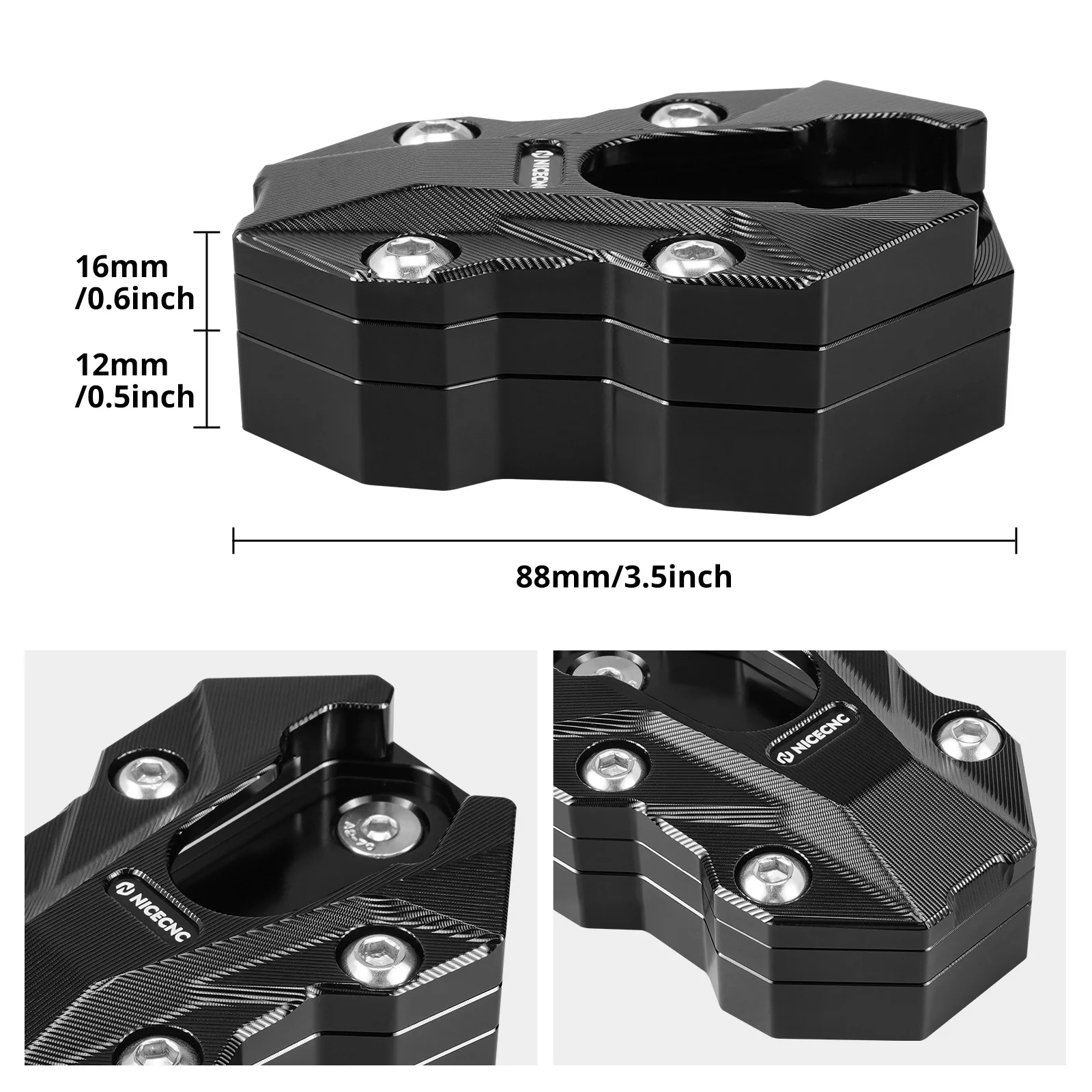 (EU-Lager) NICECNC Ersatz 4653 1638616 für BMW R1300GS /R1300 GSA 2024 2025 Seitenständer-Vergrößerungspad – Detail 2