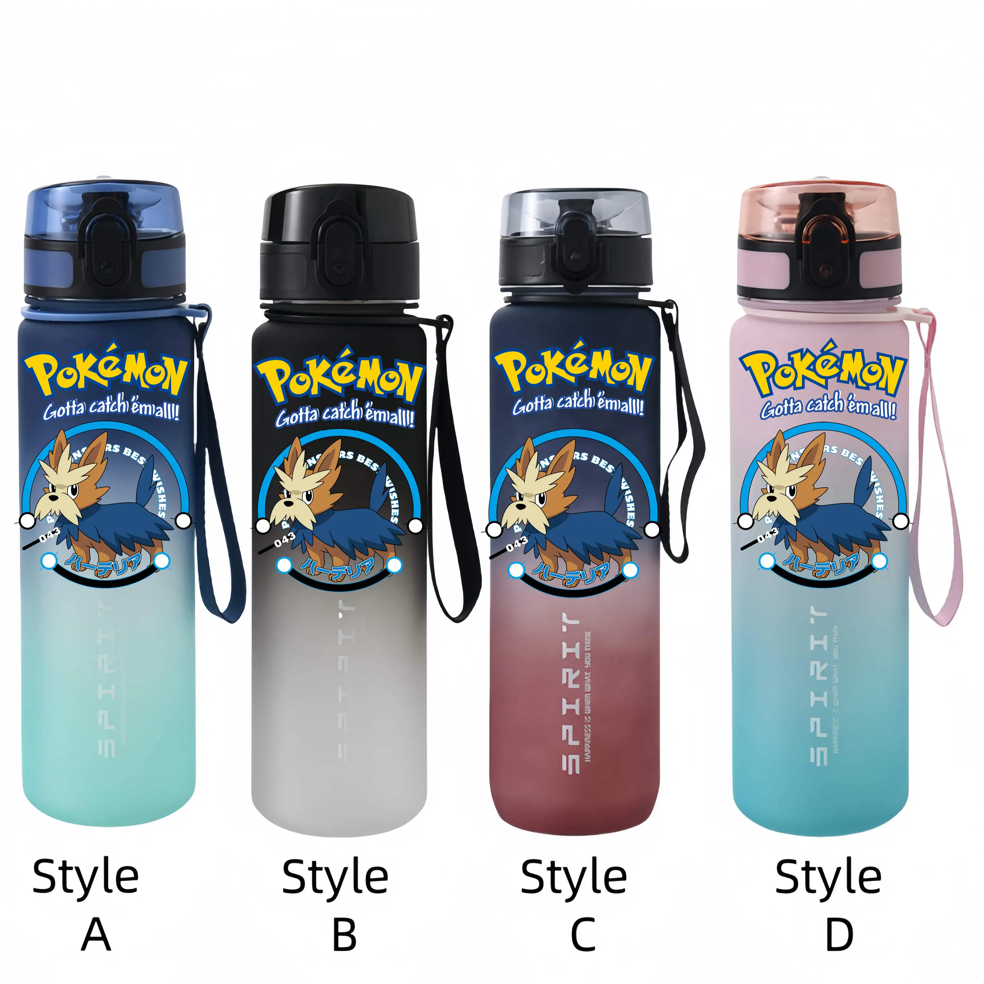 子供と学生のためのポケモン防滴プラスチックウォーターボトル,直接飲用,フィットネスとスポーツ,容量650ml