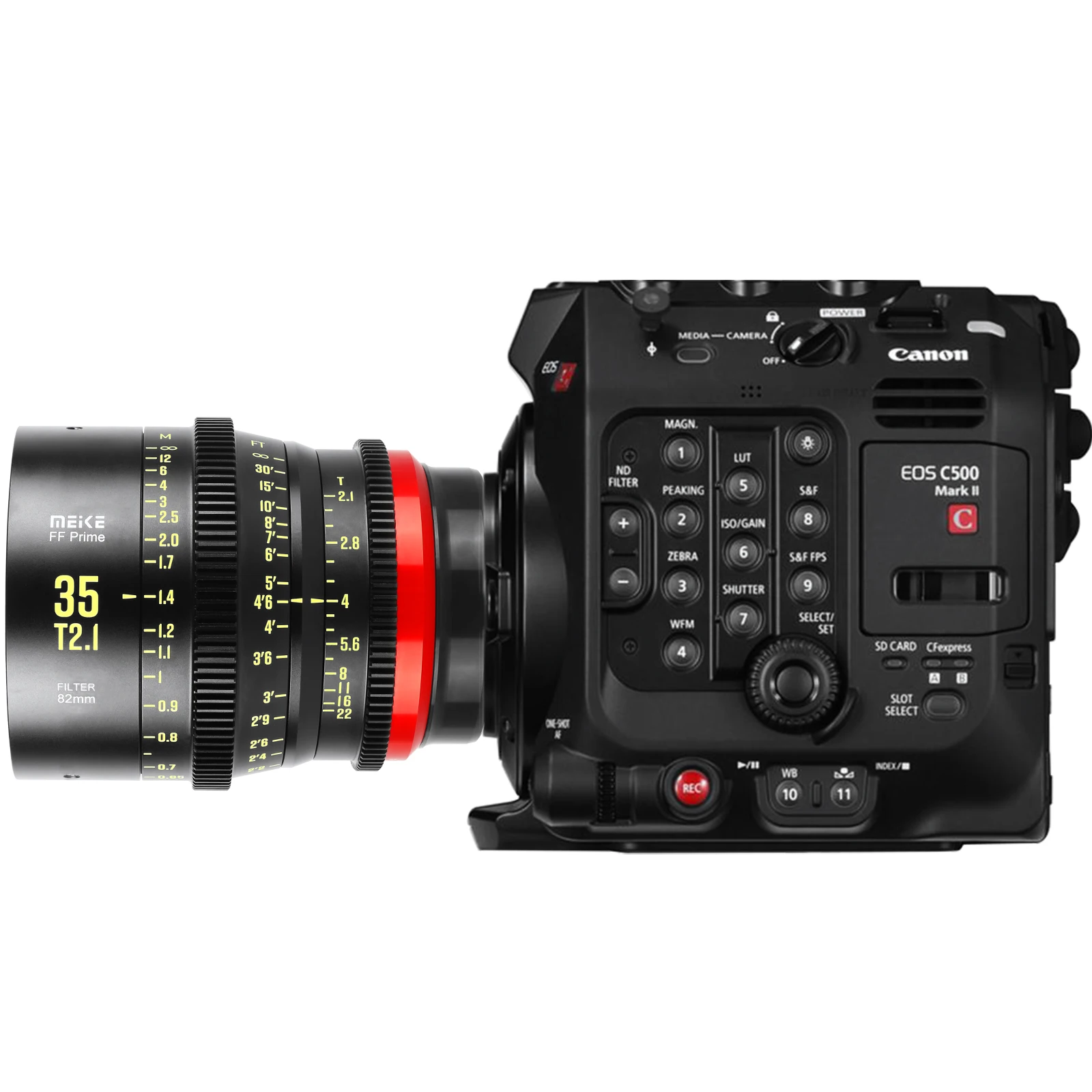 عدسة Meke Prime 24mm T2.1/35mm T2.1/50mm T2.1 Cine لأنظمة كاميرا السينما ذات الإطار الكامل