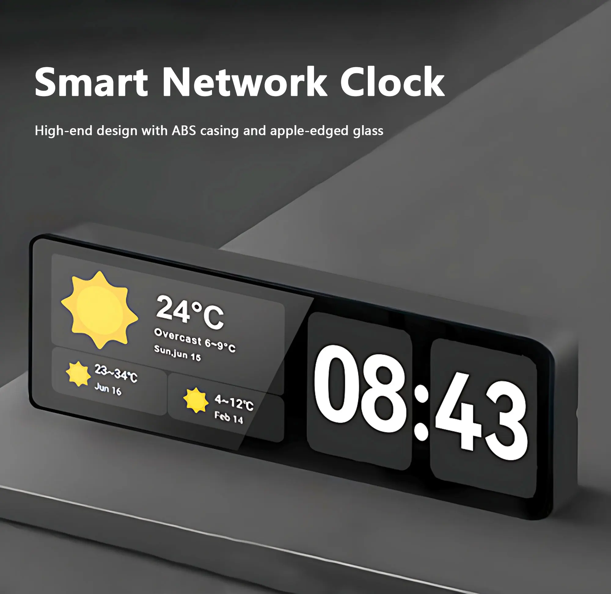 Multi Functional 21 Inch Networked Digital Clock HD LCD Screen NTP Service &  Weather Broadcast for Education System