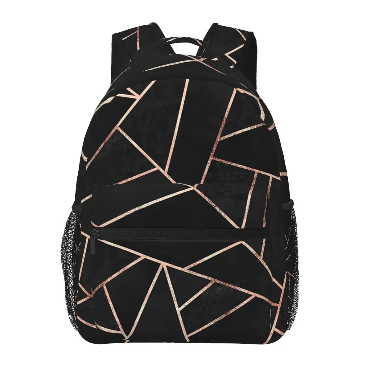 Black And Rose Gold Backpack for Girls Boys Travel RucksackBackpacks for Teenage school bag