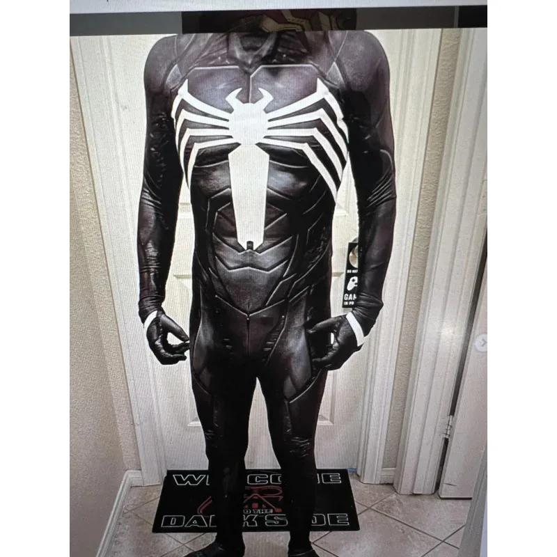 

2025 Halloween Cosplay Halloween Insomniac Spider 2 Venom Cosplay Costume Men Superhero Zentai Bodysuit for Adult Kids Jumpsuit