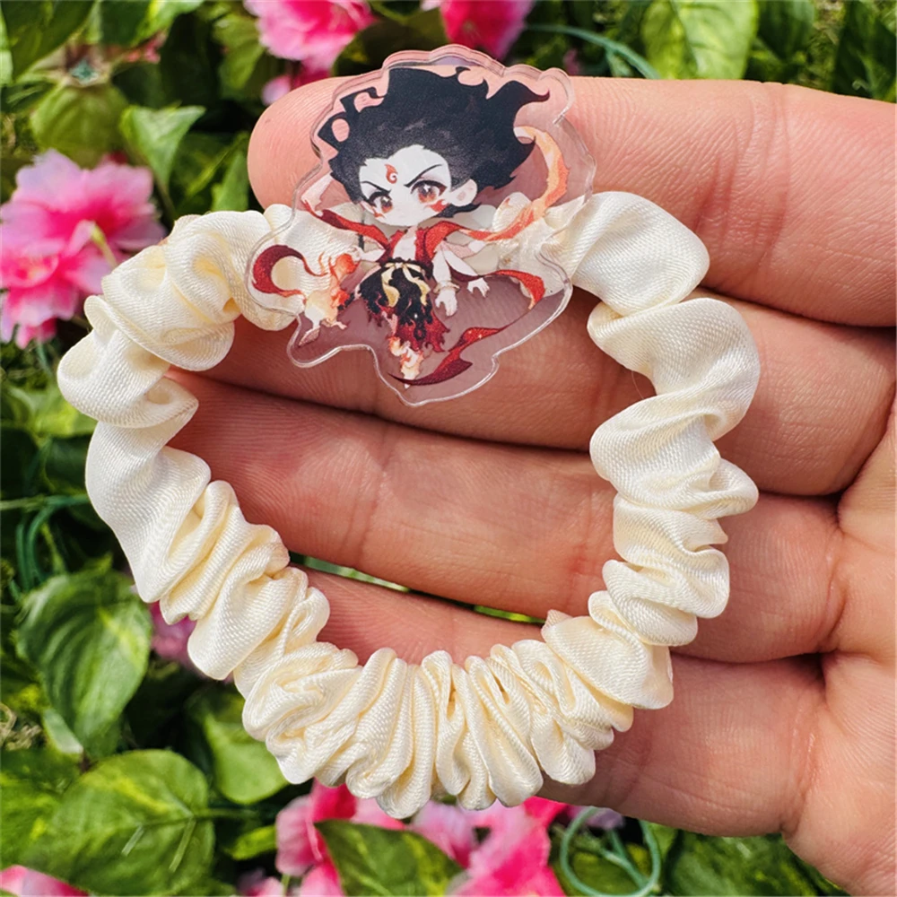 Chouchous en acrylique pour femmes, accessoires de Cosplay du film Anime Ne Zha, chouchous pour cheveux, queue de cheval solide, couvre-chef, bandes élastiques