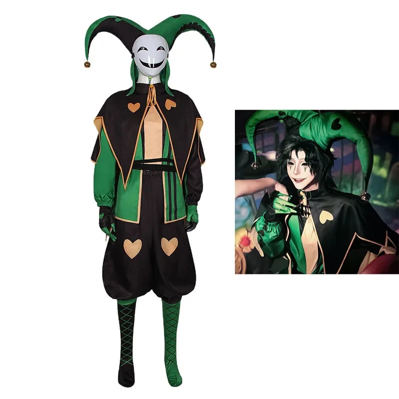 

TYV55‌Anime The Freak Circus Harlequin Cosplay Adult Clown Top Pant Set Uniform Halloween Costume Carnival for AdultL]]