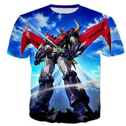 3D Print Japanese Robot T-Shirts Mazinger Z Streetwear Fashion Oversized T Shirt Kids Boys Girls Cartoon Tees Tops Clothing