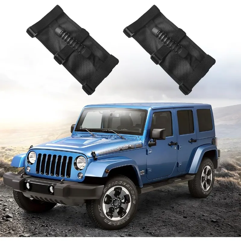 2pcs Adjustable Car Roll Bar Grab Handles Vehicle Roll Cage Grab Hand Grip, Sturdy Safety ATV Paracord Handles Accessories