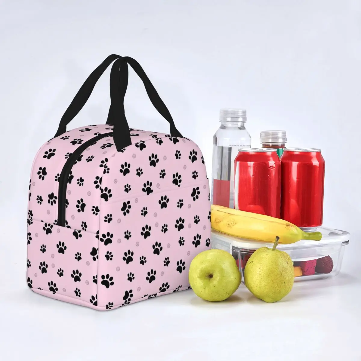 Pink Paw Insulated Lunch Bag Thermal Bag Lunch Container High Capacity Tote Lunch Box Girl Boy College Travel