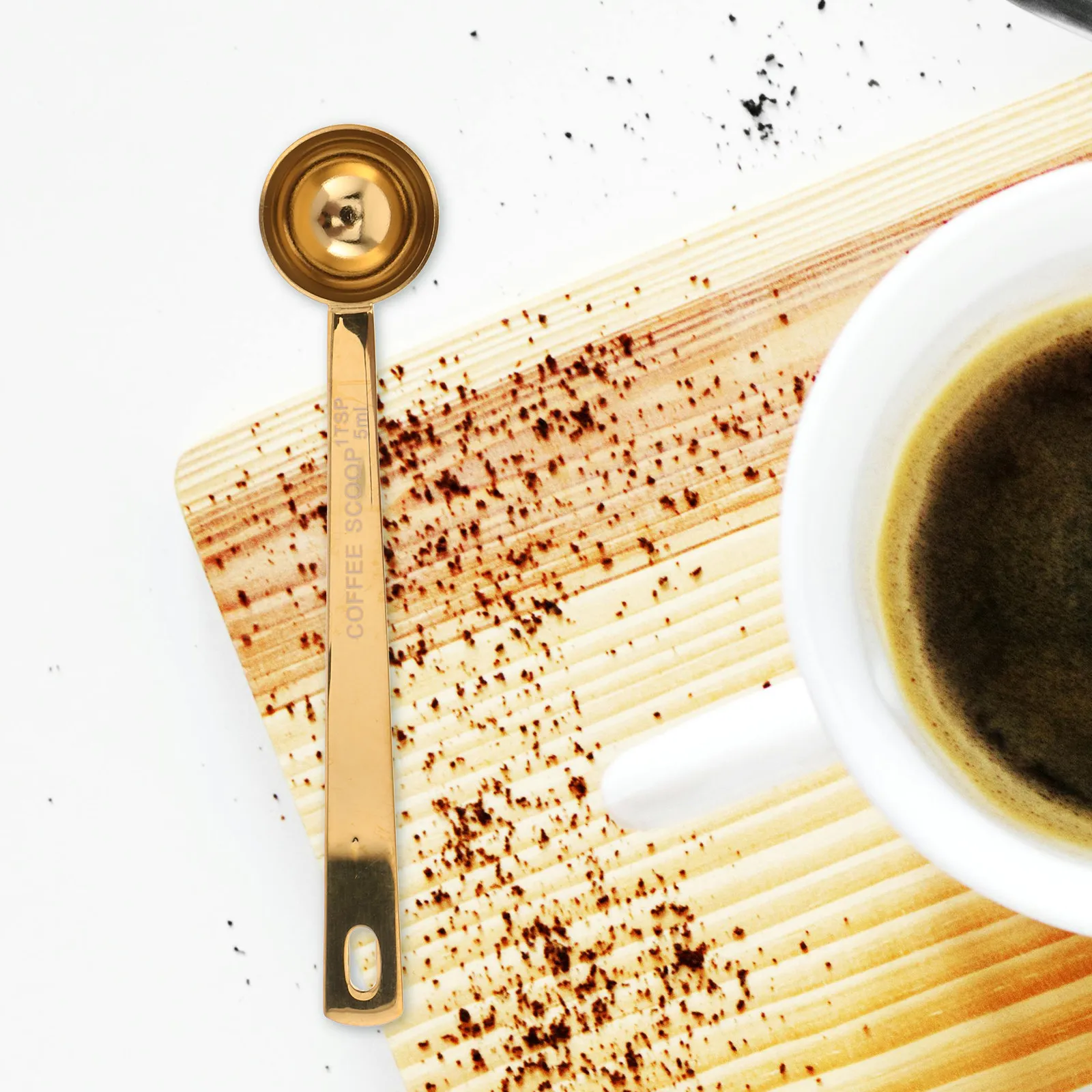 304 Stainless Steel Coffee Scoop Measuring Spoon 10Ml Long Handle Coffee Milk Powder Fruit Powder Precision Scoop