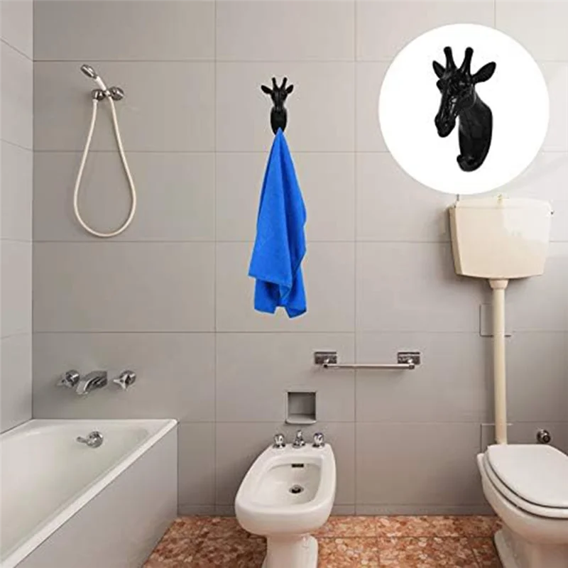 

ABPQ-Towel Hook Wall Hanging Deer Head Clothes Hanger Room Craft Decoration Wall Decoration Hook Easy To Use ,3 PCS