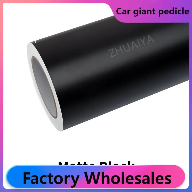 

ZHUAIYA Matte Black Vinyl Wrap film wrapping film bright 152*18m rolling quality Warren Covering film car